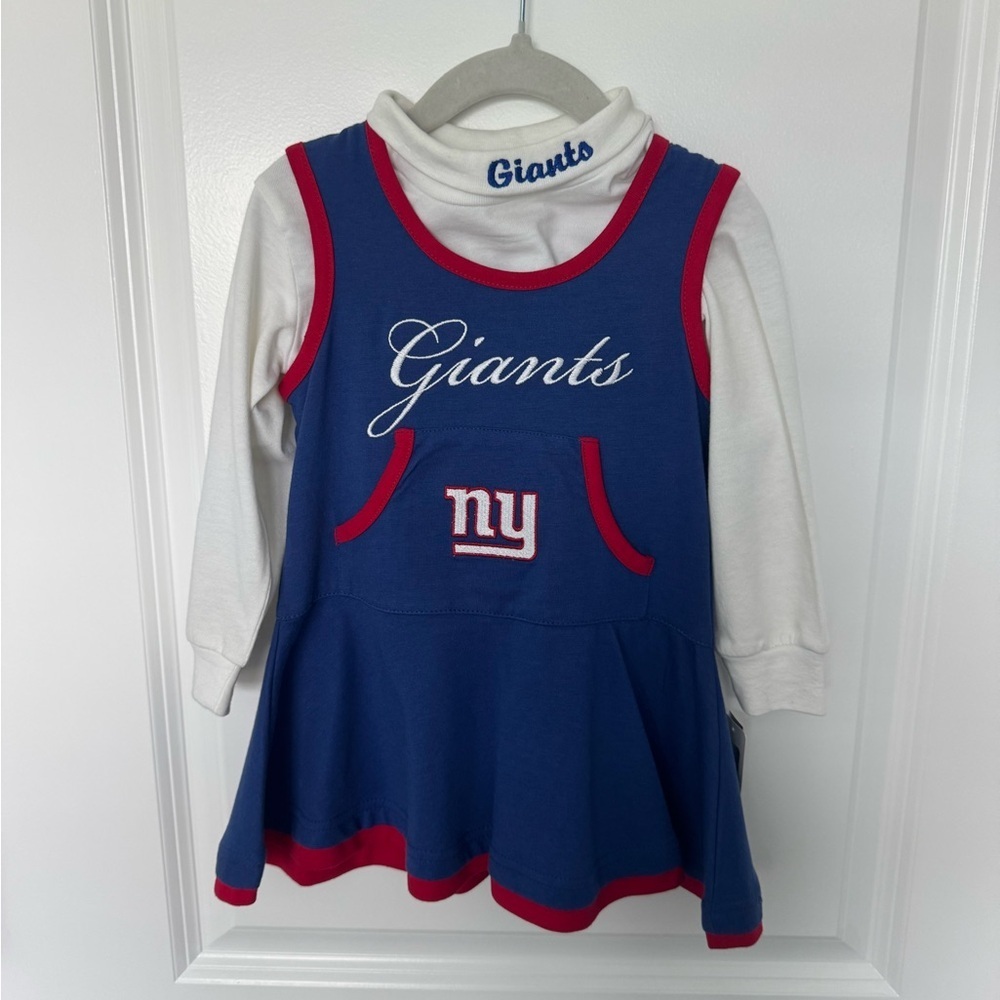 NWT NFL New York Giants Toddler Girl 2 Piece Outfit Size 2T